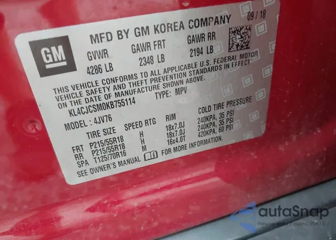 2019 Buick Encore Fwd Essence from USA, damaged, VIN KL4CJCSM0KB755114